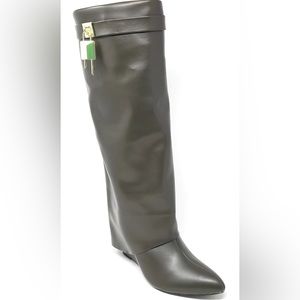 Liliana Olive Green Fold Over Boot